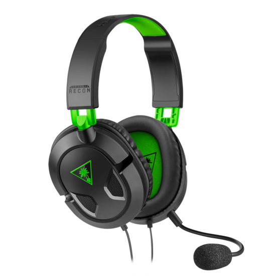 Turtle Beach Recon 50X Black & Green Front Angled View