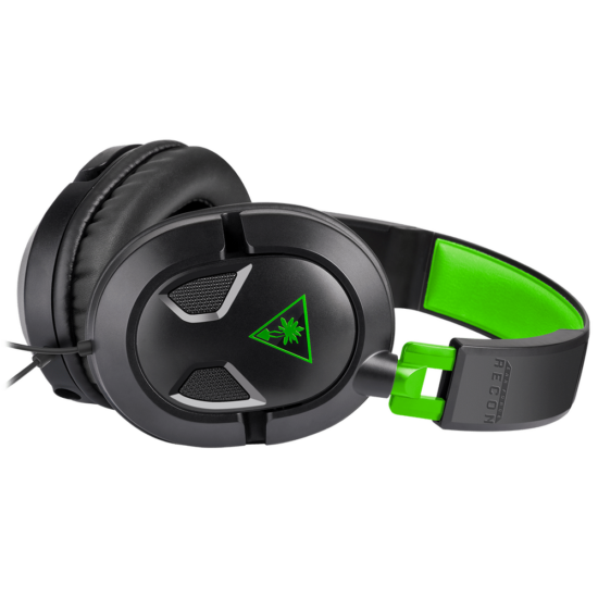 Turtle Beach Recon 50X Black & Green Angled Side View