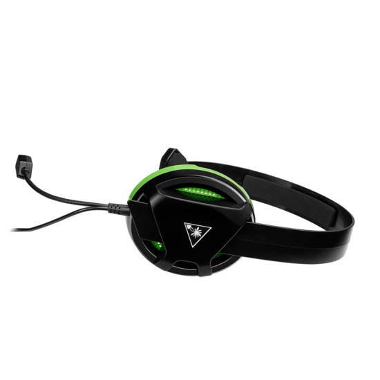 Turtle Beach Recon Chat Black & Green Angled Side Flat View