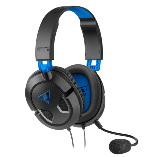 Turtle Beach Recon 50P Black & Blue Front Angled View