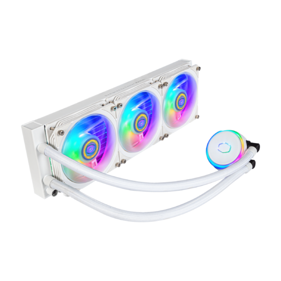 Cooler Master MasterLiquid Pro PL360 Flux White Angled View