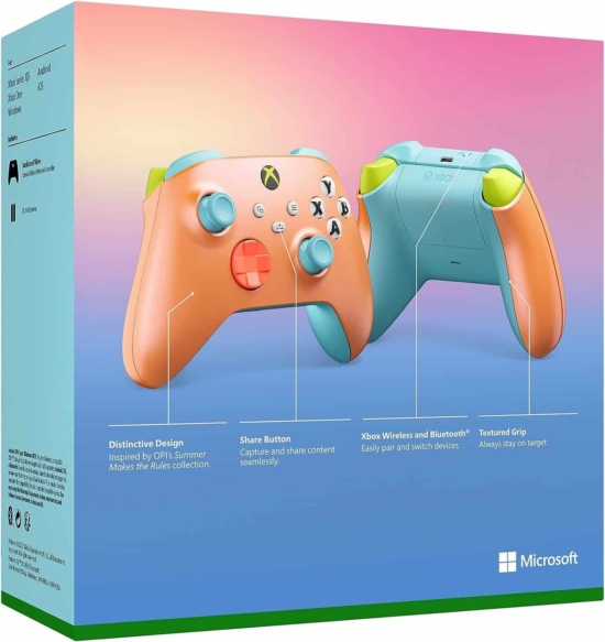 Xbox Wireless Controller - Sunkissed Vibes OPI Special Edition Back Box View