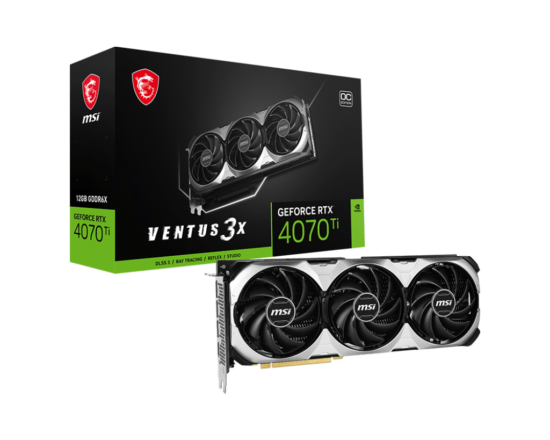 MSI NVIDIA GeForce RTX 4070 Ti VENTUS 3X E 12G OC GDDR6X Graphics Card