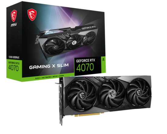 MSI NVIDIA GeForce RTX 4070 Gaming X Slim 12G GDDR6X Graphics Card