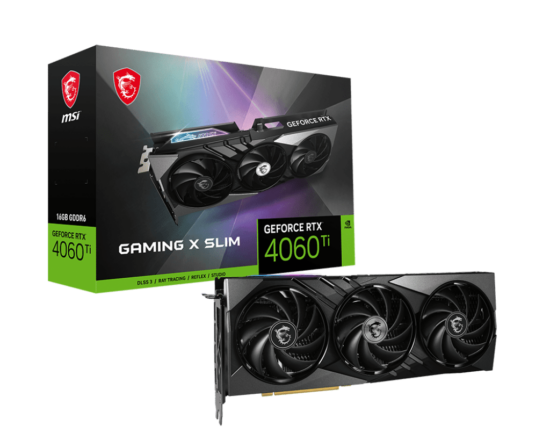 MSI NVIDIA GeForce RTX 4060 Ti Gaming X Slim 16G GDDR6 Graphics Card