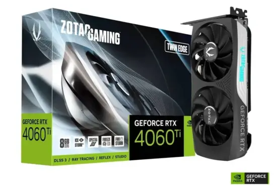 Zotac NVIDIA Geforce RTX 4060 Ti Twin Edge 8GB GDDR6 Graphics Card