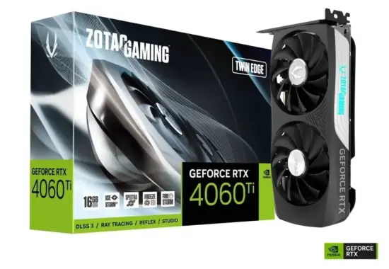 Zotac NVIDIA Geforce RTX 4060 Ti Twin Edge 16GB GDDR6 Graphics Card