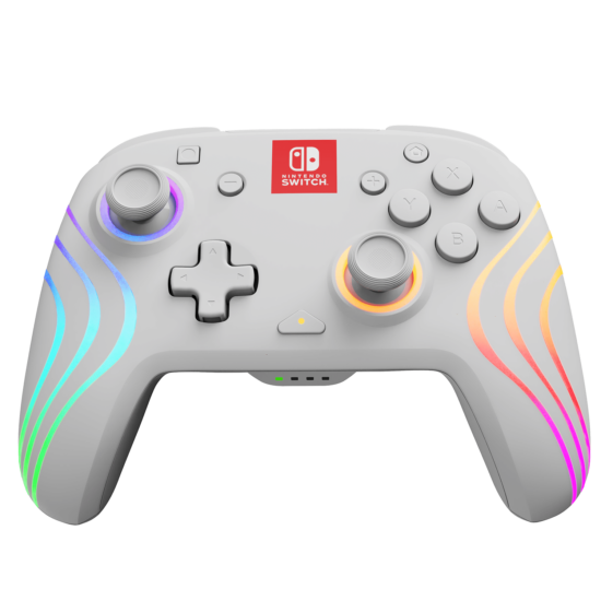 PDP Afterglow Wave Nintendo Switch Wireless Controller Slanted View