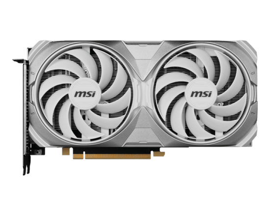 MSI NVIDIA GeForce RTX 4070 VENTUS 2X OC 12G GDDR6X WHITE Graphics Card Front View