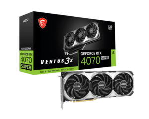 MSI NVIDIA VENTUS GeForce RTX 4070 SUPER 3X OC 12 GB GDDR6X Graphics Card & Box