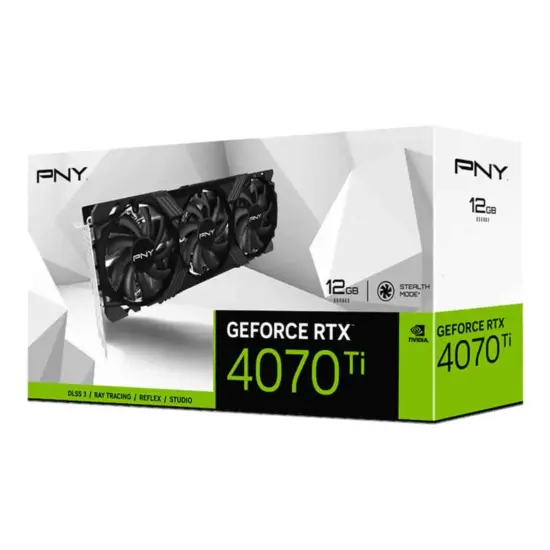 PNY GeForce RTX 4070 Ti 12GB VERTO Triple Fan DLSS 3 Graphic Card Box