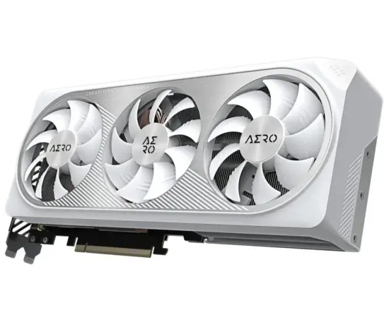 Gigabyte AERO GeForce RTX 4070 SUPER AERO OC Graphics Card Angled View