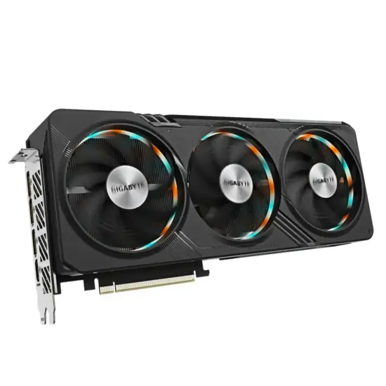 Gigabyte GAMING GeForce RTX 4070 SUPER GAMING OC Graphics Card Angled View & Ports