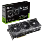 ASUS TUF GAMING NVIDIA RTX 4070 SUPER OC Graphics Card Top View & Box