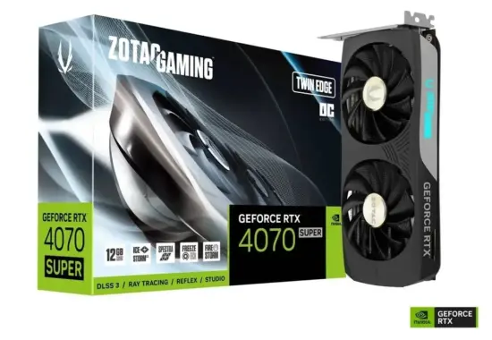 ZOTAC GAMING GeForce RTX 4070 SUPER Twin Edge 12GB GDDR6X Graphics Card & Box