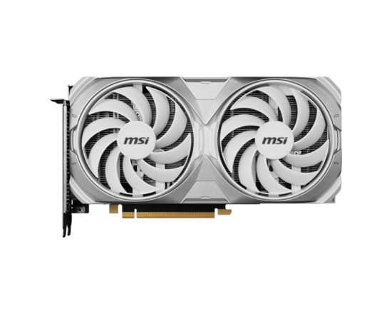 MSI GeForce NVIDIA RTX 4070 SUPER VENTUS 2X 12GB OC White GDDR6X Graphics Card Front View