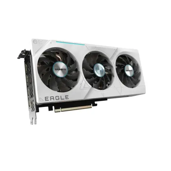 Gigabyte NVIDIA GeForce RTX 4070 SUPER EAGLE ICE OC 12GB GDDR6X Graphics Card Angled View