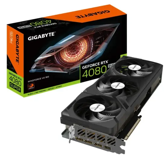 Gigabyte NVIDA GeForce RTX 4080 SUPER WINDFORCE V2 16GB GDD6RX Graphics Card & Box