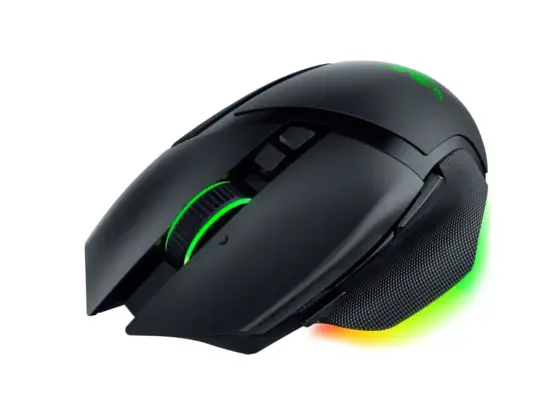 Razer - Basilisk V3 Pro RGB Mouse - Black Front Angle View