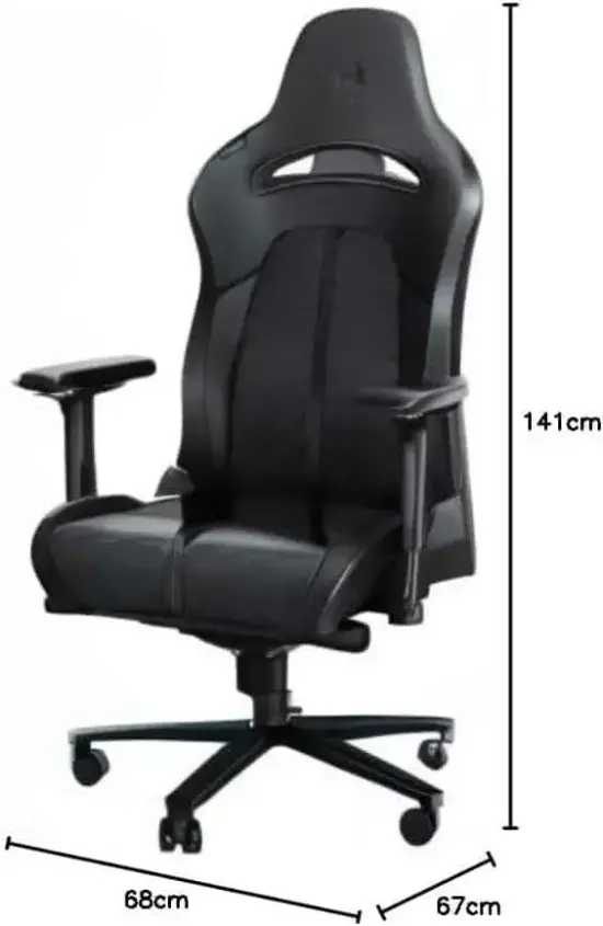 Razer - Enki Gaming Chair - Black Angled View