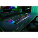 Razer - BlackWidow V4 Green Switch RGB Gaming Keyboard - UK Layout Side Angled View