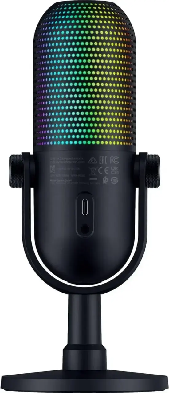 Razer Seiren V3 Chroma RGB Microphone - Black Back View