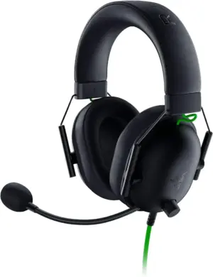 Razer - BlackShark V2 X Headset for PlayStation - Black Side Angled View