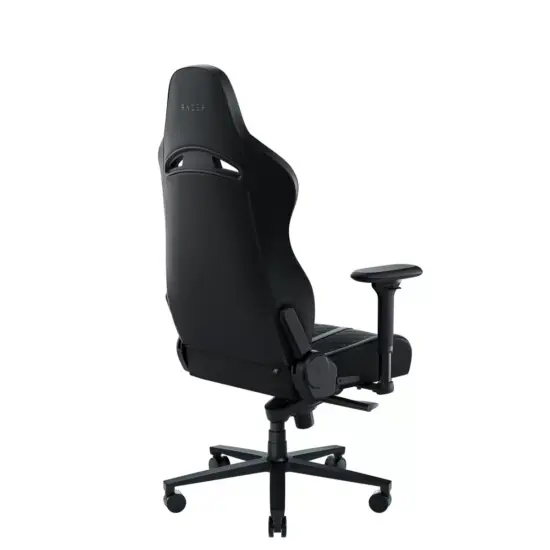 Razer - Enki Gaming Chair - Black & Green - Back Angled View