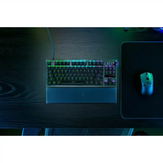 Razer Huntsman V3 Pro Tenkeyless RGB Keyboard - UK Layout Top View Set Up