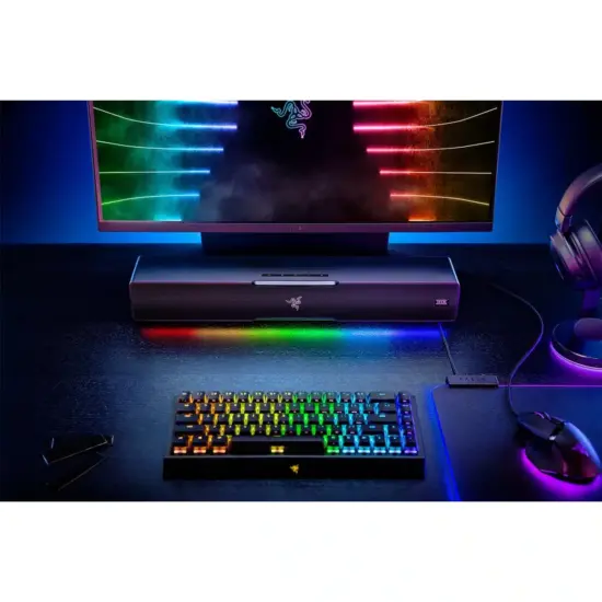 Razer - Leviathan V2 RGB Soundbar Speakers Top Angled View