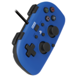 Hori - Wired Mini Gamepad For PlayStation 4 - Blue Side Angled View