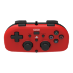 Hori - Wired Mini Gamepad For PlayStation 4 - Red Front Tilted View