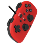 Hori - Wired Mini Gamepad For PlayStation 4 - Red Angled Side View