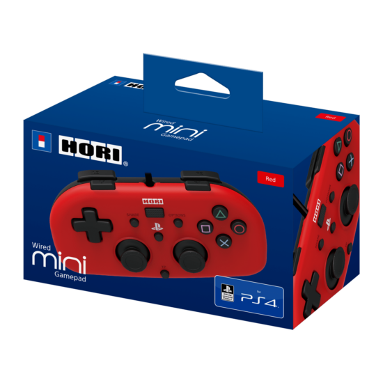 Hori - Wired Mini Gamepad For PlayStation 4 - Red Box