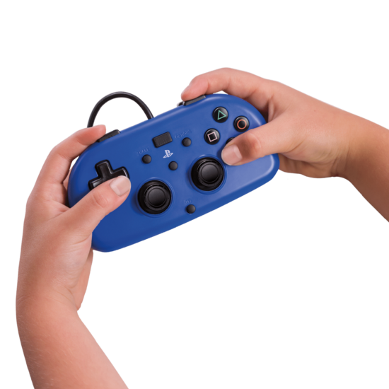 Hori - Wired Mini Gamepad For PlayStation 4 - Blue Angled View