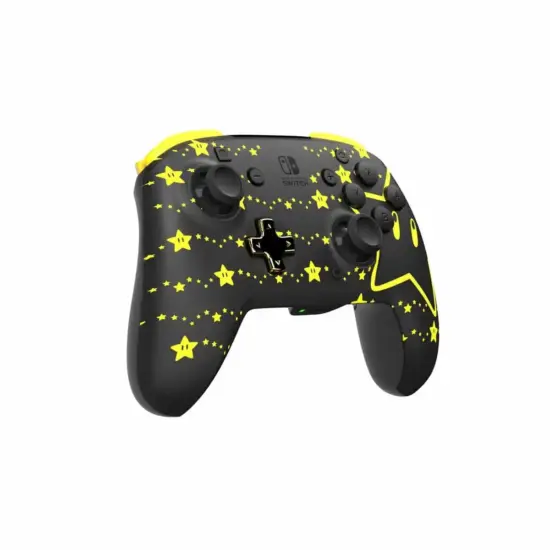 PDP - Mario Super Star Glow In Dark Wireless Controller - Left Angled View