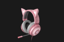 Razer - Kraken Kitty Gaming Headset - Quartz Angled View