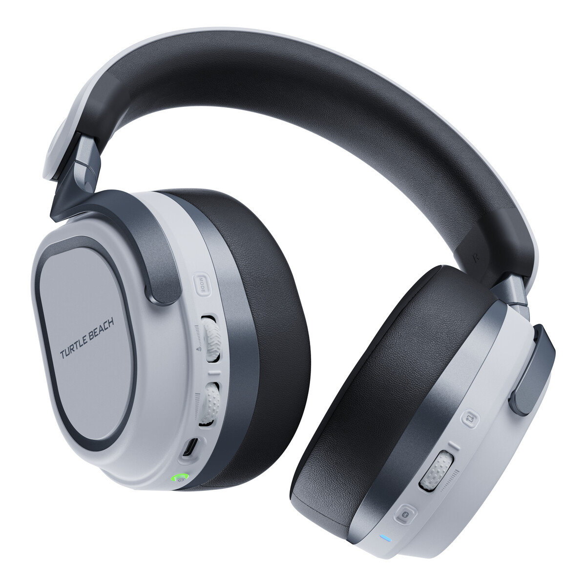 Turtle Beach - Stealth 700 (Gen 3) Gaming Headset PlayStation Edition - Grey/White Base Angled View