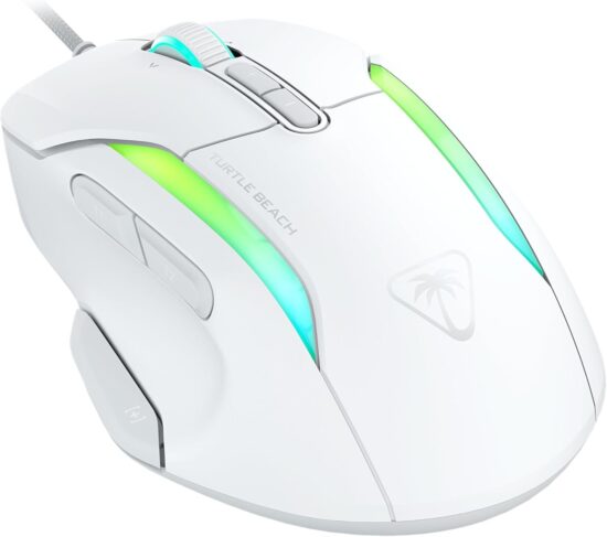 Turtle Beach - Kone II Wired Ergonomic Gaming Mouse - White Angled View