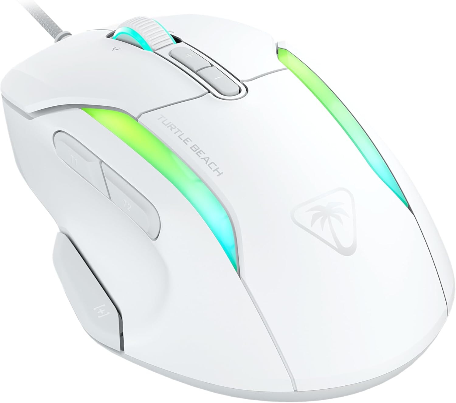 Turtle Beach - Kone II Wired Ergonomic Gaming Mouse - White Angled View