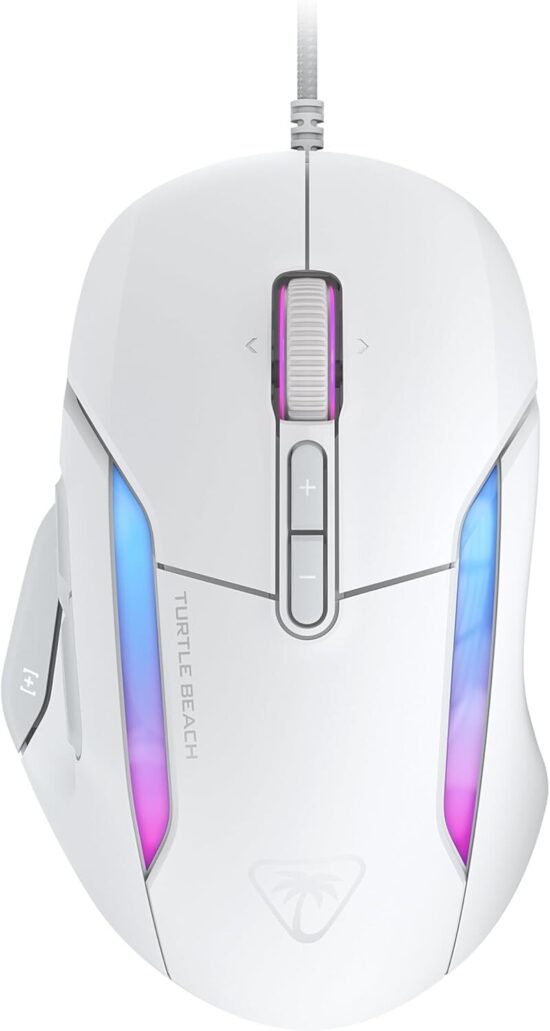 Turtle Beach - Kone II Wired Ergonomic Gaming Mouse - White Top View