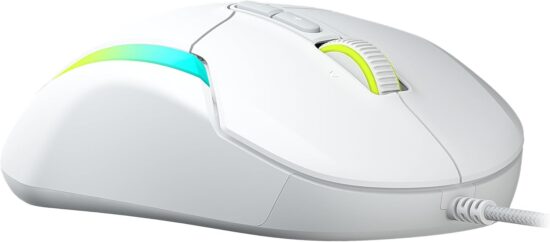 Turtle Beach - Kone II Wired Ergonomic Gaming Mouse - White Front Angled View