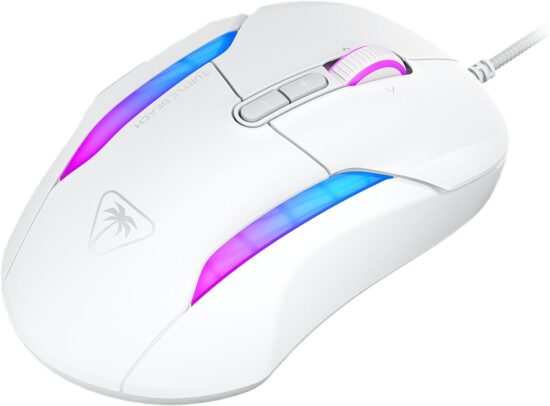 Turtle Beach - Kone II Wired Ergonomic Gaming Mouse - White Back Angled View