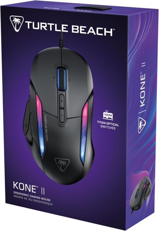 Turtle Beach - Kone II Wired Ergonomic Gaming Mouse - Black Box