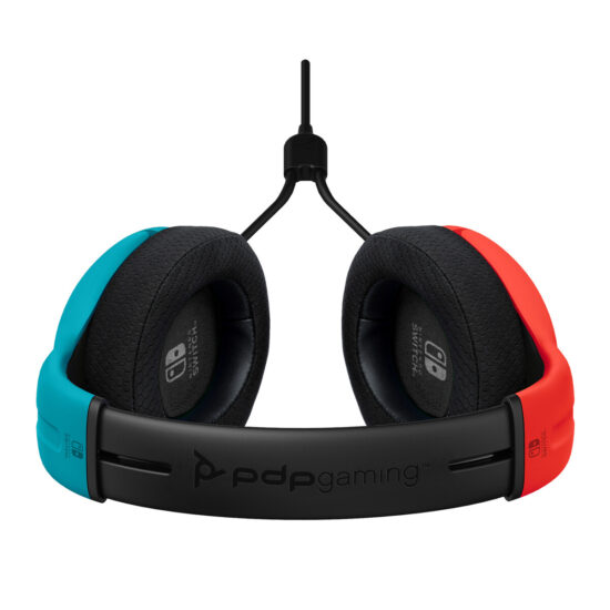 PDP - LVL40 Neon Pop AIRLITE Wired Headset Blue/Red For Nintendo Switch Top View